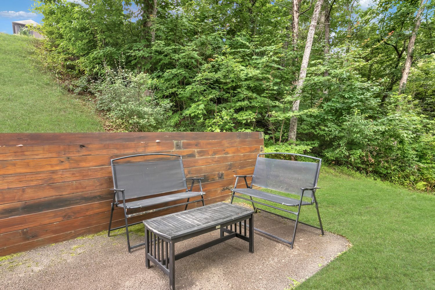 Backyard sitting area
